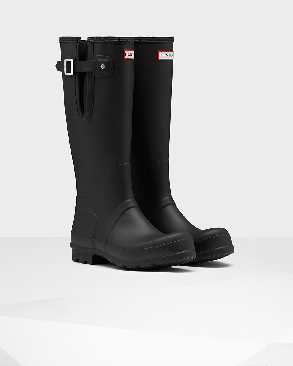 Hunter Original Side Adjustable Tall Rain Boots - Shop Online Mens Black - GSIBWE914